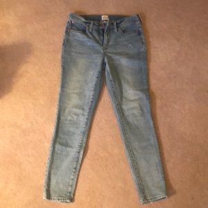 JCrew 9” Toothpick Light Wash Jeans